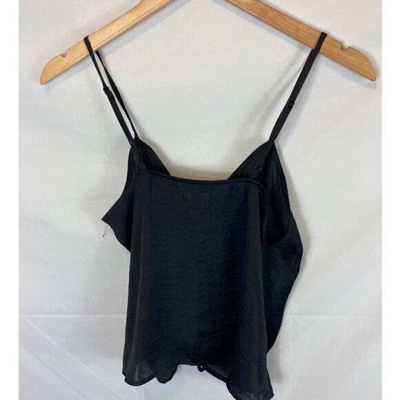 Nine West Ruched Center Satin Tank black Size Small - Picture 8 of 9